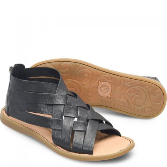 Born Shoes Canada | Women's Iwa Woven Sandals - Black - Click Image to Close