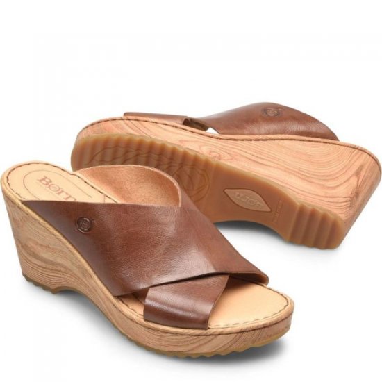 Born Shoes Canada | Women's Nora Sandals - Luggage (Brown) - Click Image to Close