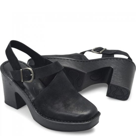 Born Shoes Canada | Women's Devlyn Heels - Black Distressed (Black) - Click Image to Close