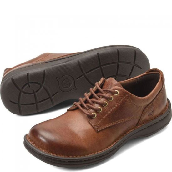 Born Shoes Canada | Men's Hutchins III Slip-Ons & Lace-Ups - Dark Tan Whiskey (Brown) - Click Image to Close