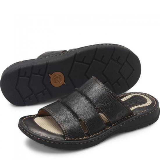 Born Shoes Canada | Men's Weiser Sandals - Black - Click Image to Close