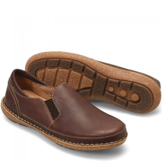 Born Shoes Canada | Women's Mayflower II Slip-Ons & Lace-Ups - Dark Brown Sequoia (Brown) - Click Image to Close