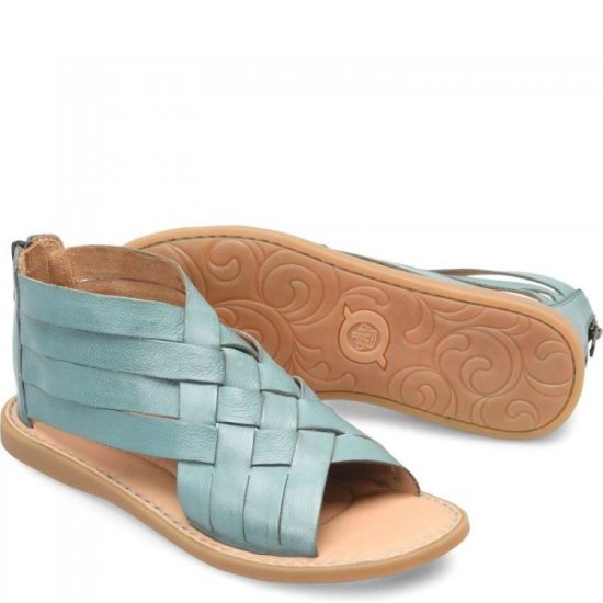 Born Shoes Canada | Women's Iwa Woven Sandals - Turquoise Lagoon (Green) - Click Image to Close