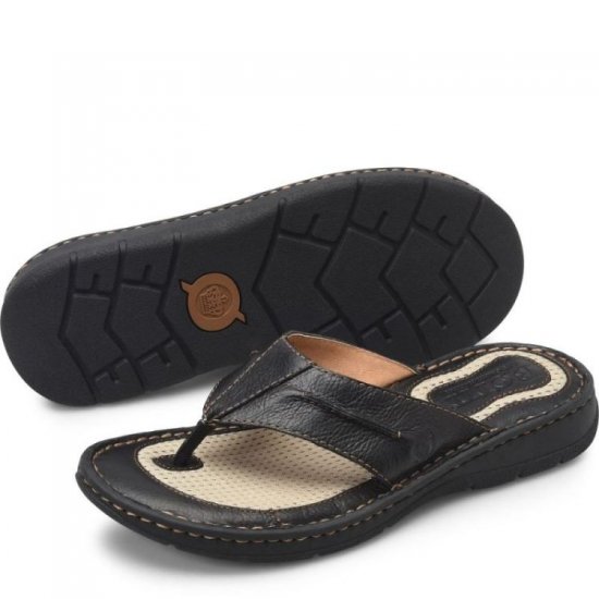 Born Shoes Canada | Men's Whitman Sandals - Black - Click Image to Close