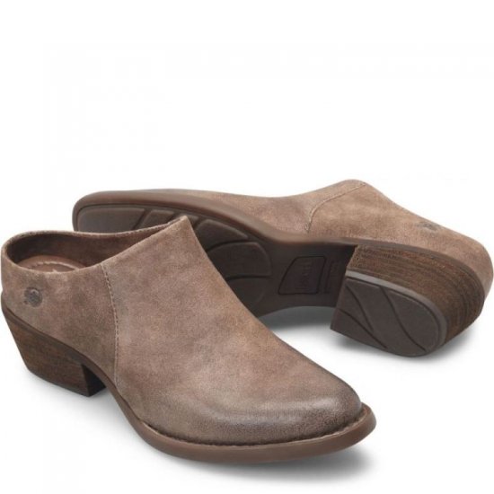 Born Shoes Canada | Women's Starr Boots - Taupe Distressed (Tan) - Click Image to Close