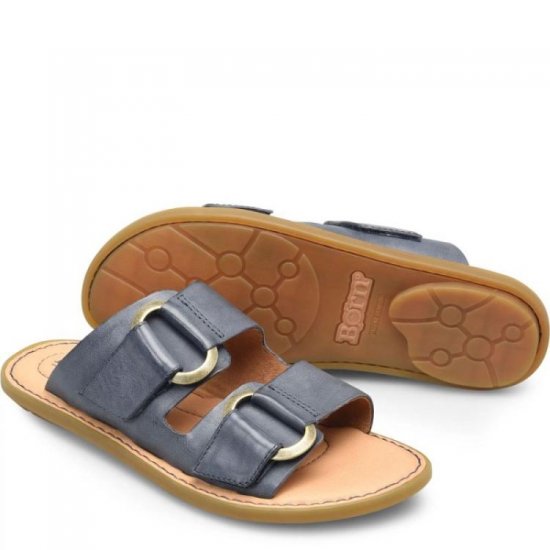 Born Shoes Canada | Women's Marston Sandals - Navy Oceano (Blue) - Click Image to Close