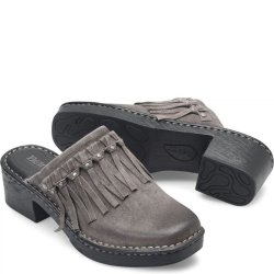 Born Shoes Canada | Women's Harmony Clogs - Dark Basalto Distressed (Grey)