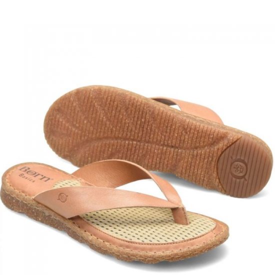 Born Shoes Canada | Women's Bora Basic Sandals - Natural Rabbit Paw (Tan) - Click Image to Close