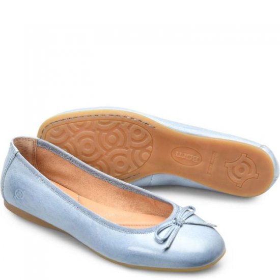 Born Shoes Canada | Women's Brin Flats - Light Blue Sky (Blue) - Click Image to Close