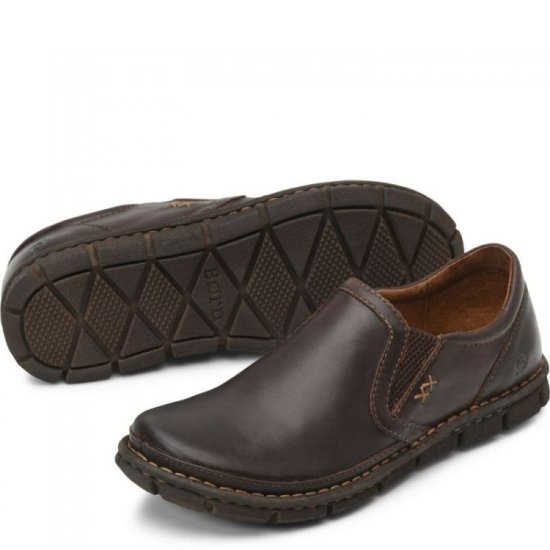 Born Shoes Canada | Men's Sawyer Slip-Ons & Lace-Ups - Dark Castano (Brown) - Click Image to Close