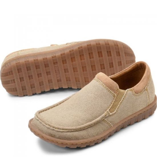 Born Shoes Canada | Men's Gudmund Slip-Ons & Lace-Ups - Natural Canvas (Tan) - Click Image to Close