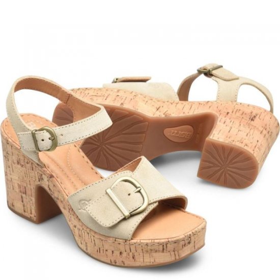 Born Shoes Canada | Women's Browyn Sandals - Natural Sand Suede (Tan) - Click Image to Close