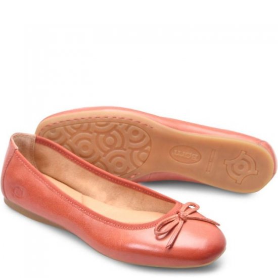 Born Shoes Canada | Women's Brin Flats - Rust Cayenne (Red) - Click Image to Close