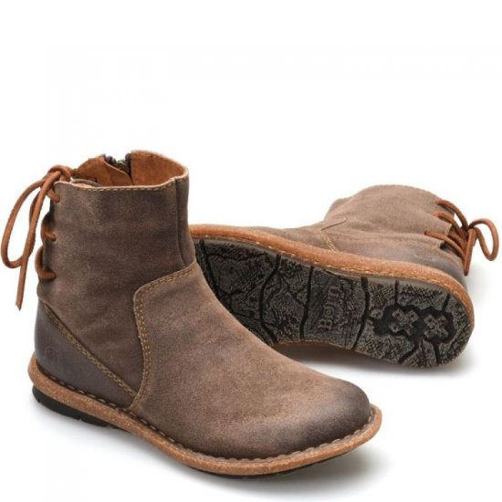 Born Shoes Canada | Women's Taran Boots - Wet Weather Distressed (Grey) - Click Image to Close