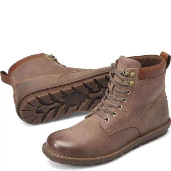 Born Shoes Canada | Men's Sean Boots - Taupe Fossil (Tan) - Click Image to Close