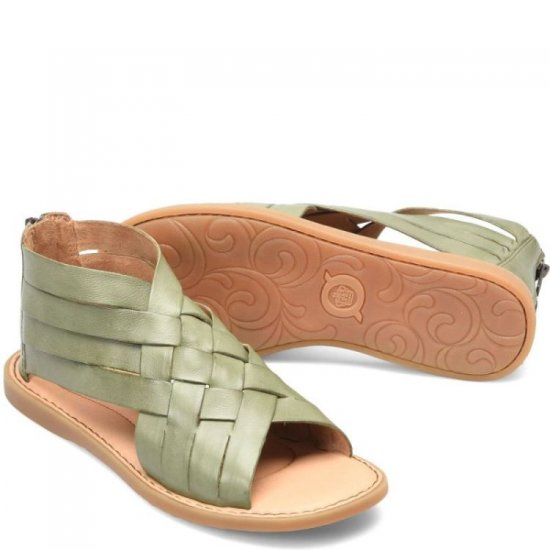 Born Shoes Canada | Women's Iwa Woven Sandals - Olivea Green (Green) - Click Image to Close