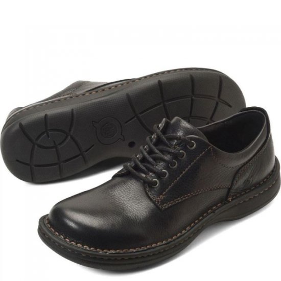 Born Shoes Canada | Men's Hutchins III Slip-Ons & Lace-Ups - Black - Click Image to Close