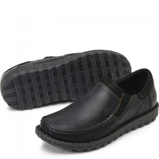 Born Shoes Canada | Men's Gudmund Slip-Ons & Lace-Ups - Black - Click Image to Close