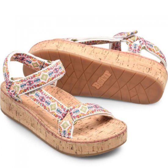 Born Shoes Canada | Women's Sirena Sandals - White (Multicolor) - Click Image to Close