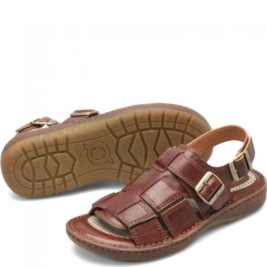 Born Shoes Canada | Men's Miguel Sandals - Dark Tan Bourbon (Brown) - Click Image to Close