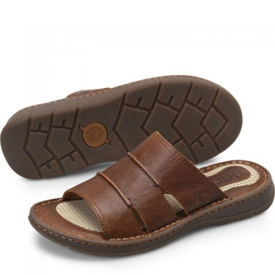 Born Shoes Canada | Men's Weiser Sandals - Cymbal (Brown) - Click Image to Close