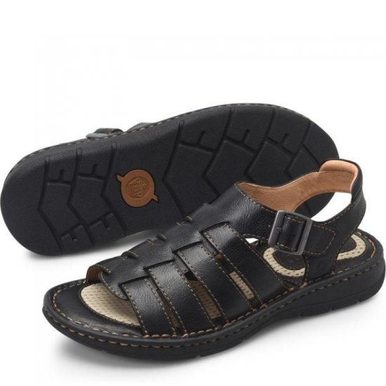 Born Shoes Canada | Men's Wichita Sandals - Black - Click Image to Close